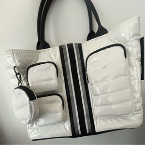THINK ROYLN NWT Quilted Lancaster Tote in White Patent